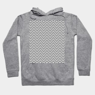 Simple Gray and White Chevron Pattern Hoodie